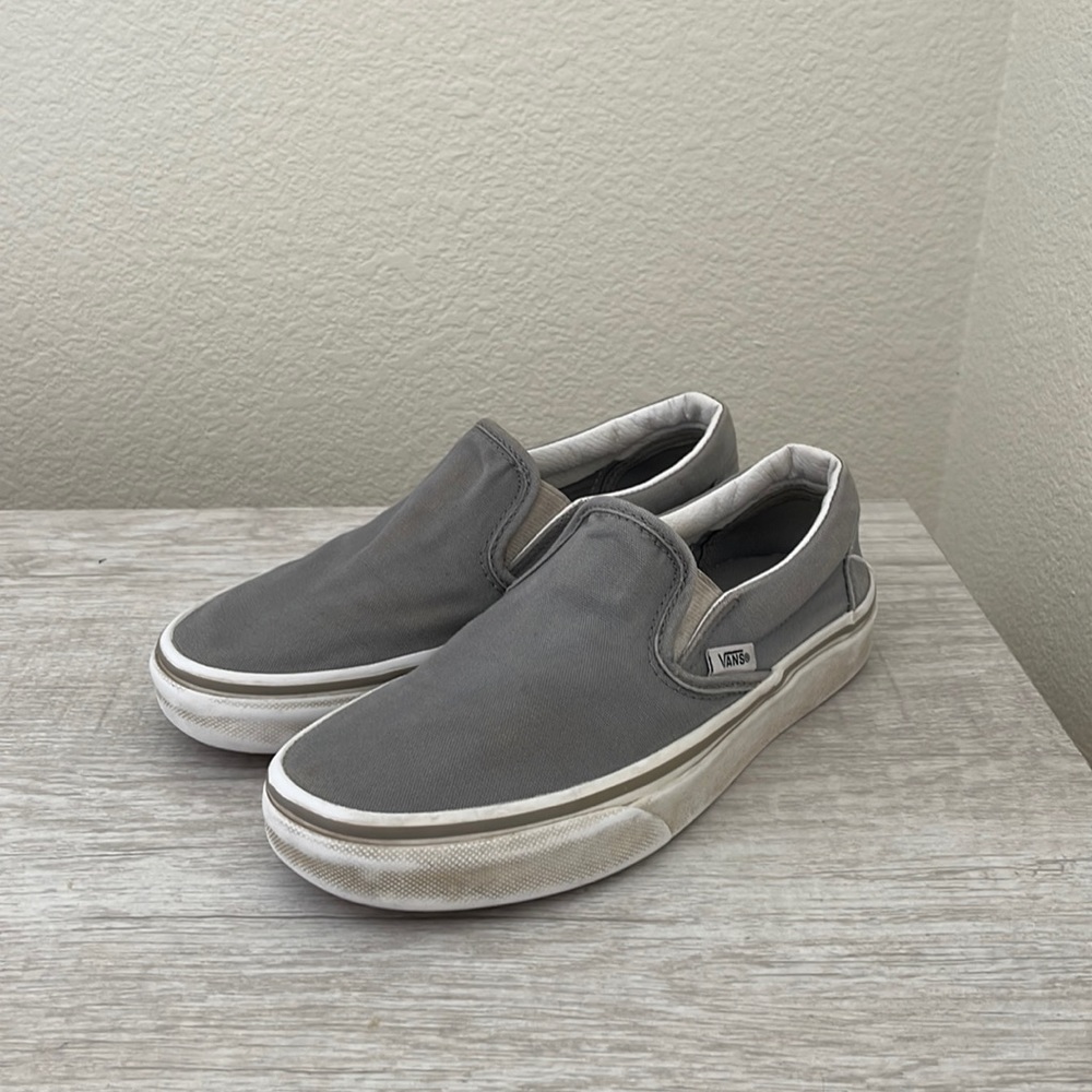 Vans womens gray slip-ons